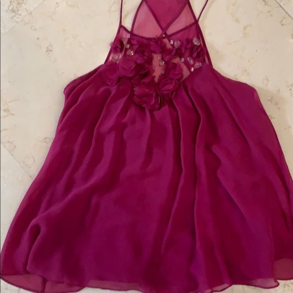 NWOT Rebecca Taylor pink silk cami